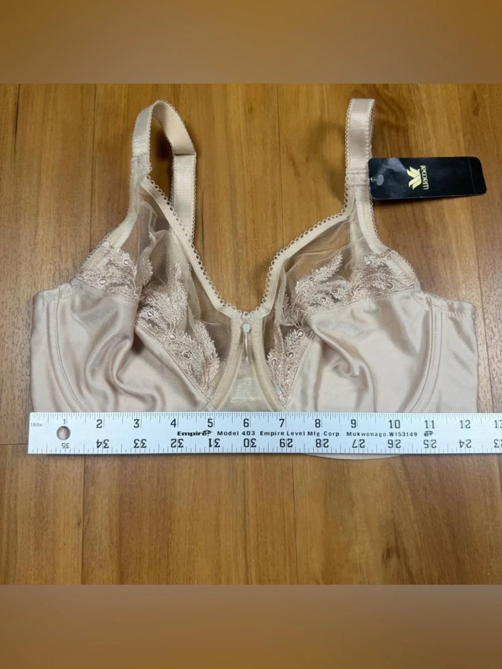 Wacoal 34D Nude Lace Mesh Underwire Bra Full Coverage NWT Comfort Fit